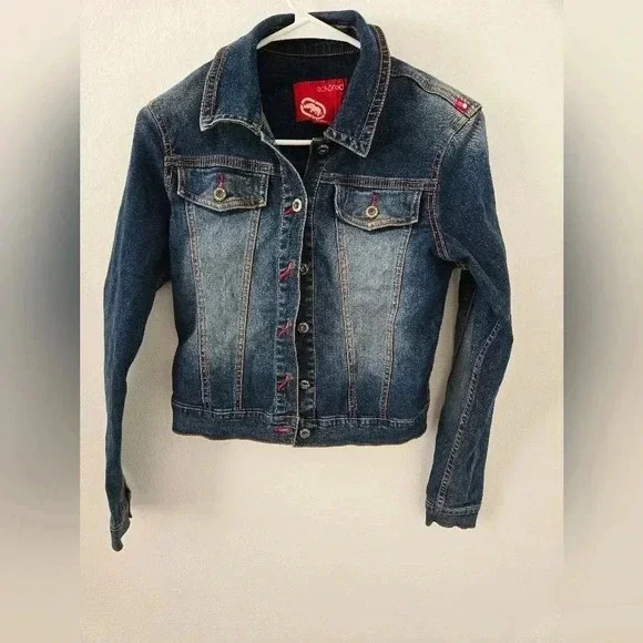 Ecko Red Eckored Womens Denim Stonewashed Jacket Size Extra Small XS - Picture 1 of 6